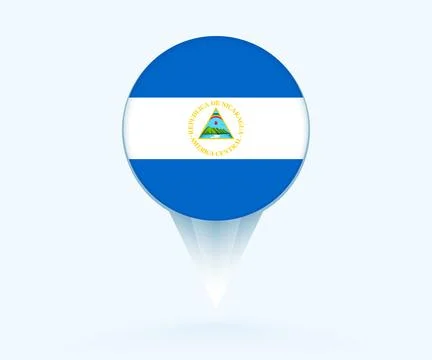 Map pointer with flag of Nicaragua. Stock Illustration
