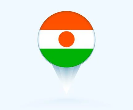 Map pointer with flag of Niger. Stock Illustration