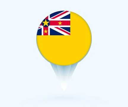 Map pointer with flag of Niue. Stock Illustration