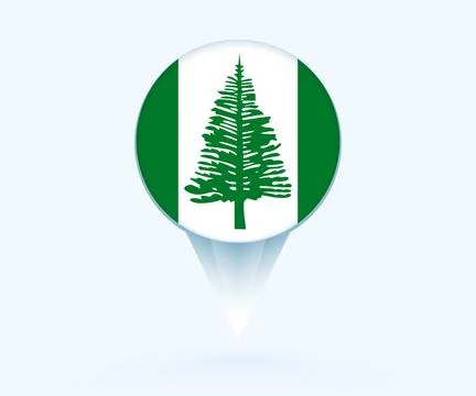 Map pointer with flag of Norfolk Island. Stock Illustration