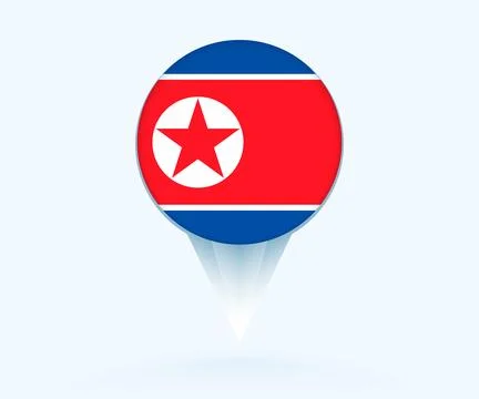Map pointer with flag of North Korea. Ilustração Stock