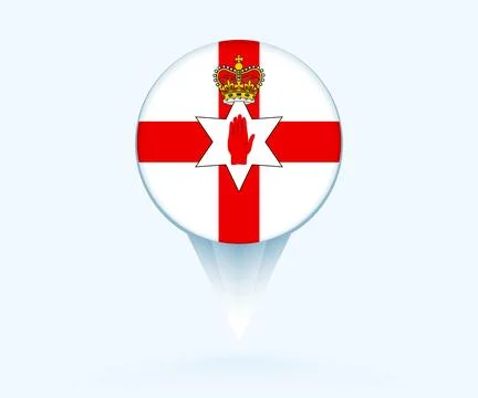 Map pointer with flag of Northern Ireland. Ilustração Stock