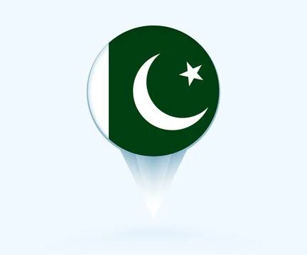 Map pointer with flag of Pakistan. Stock Illustration