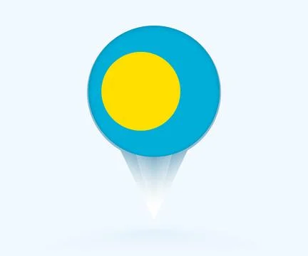 Map pointer with flag of Palau. Ilustração Stock