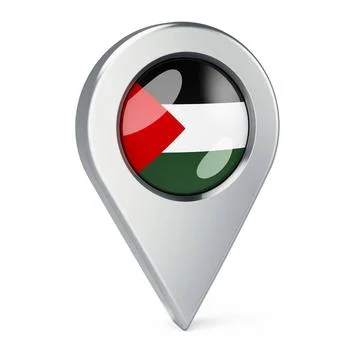 Map pointer with flag of Palestine, 3D rendering Map pointer with flag of ... Stock Photos