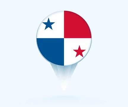 Map pointer with flag of Panama. Stock Illustration