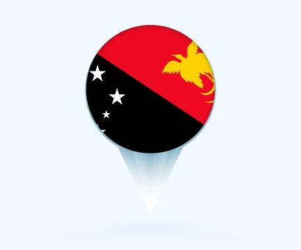 Map pointer with flag of Papua New Guinea. Stock Illustration