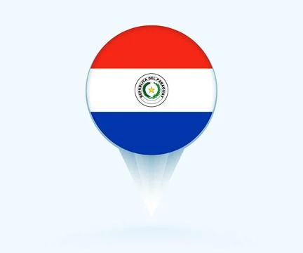 Map pointer with flag of Paraguay. Stock Illustration