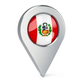 Map pointer with flag of Peru, 3D rendering Map pointer with flag of Peru,... Stock Photos
