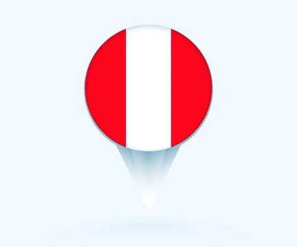 Map pointer with flag of Peru. Stock Illustration