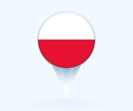 Map pointer with flag of Poland. Stock Illustration