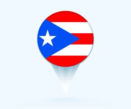 Map pointer with flag of Puerto Rico. Ilustração Stock