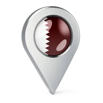 Map pointer with flag of Qatar, 3D rendering Map pointer with flag of Qata... 写真素材