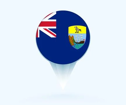 Map pointer with flag of Saint Helena. Stock Illustration