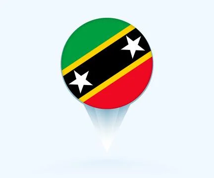 Map pointer with flag of Saint Kitts and Nevis. Stock Illustration