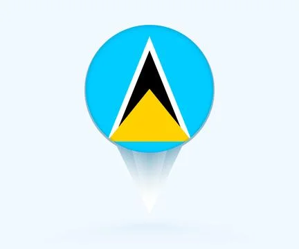 Map pointer with flag of Saint Lucia. Stock Illustration