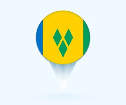 Map pointer with flag of Saint Vincent and the Grenadines. Stock Illustration