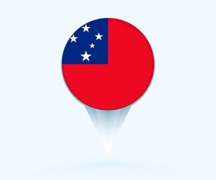 Map pointer with flag of Samoa. Stock Illustration