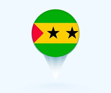 Map pointer with flag of Sao Tome and Principe. Stock Illustration