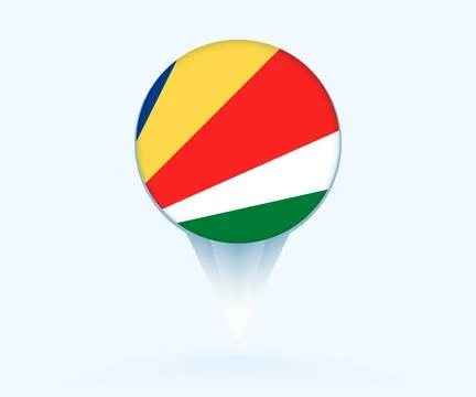 Map pointer with flag of Seychelles. Ilustração Stock