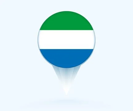 Map pointer with flag of Sierra Leone. Ilustração Stock