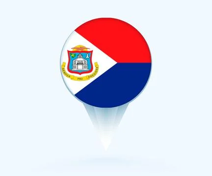 Map pointer with flag of Sint Maarten. Stock Illustration
