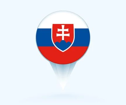 Map pointer with flag of Slovakia. Stock Illustration