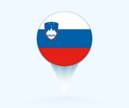 Map pointer with flag of Slovenia. Stock Illustration