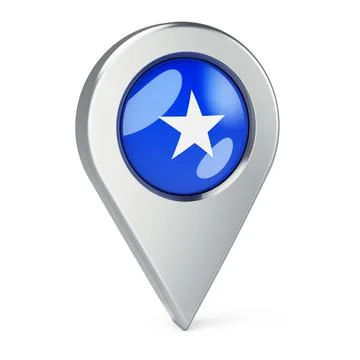 Map pointer with flag of Somalia, 3D rendering イラスト素材