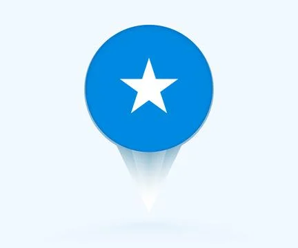 Map pointer with flag of Somalia. Stock Illustration