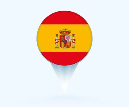 Map pointer with flag of Spain. Stock Illustration