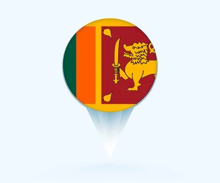 Map pointer with flag of Sri Lanka. Stock Illustration