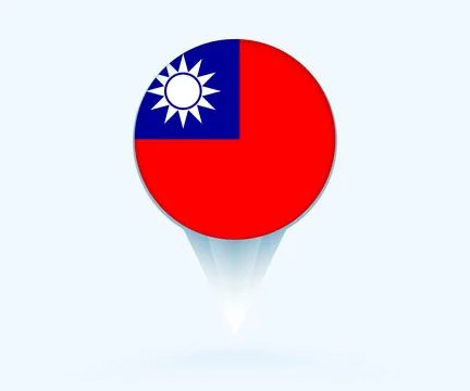 Map pointer with flag of Taiwan. Stock Illustration