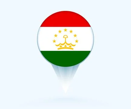 Map pointer with flag of Tajikistan. Stock Illustration