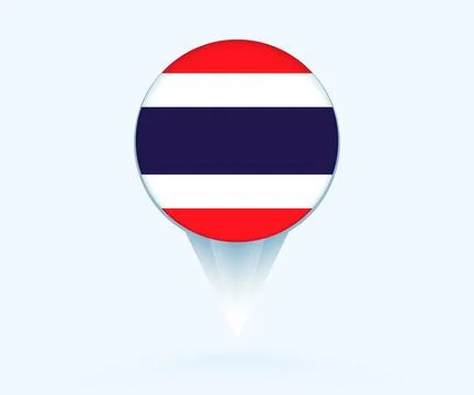 Map pointer with flag of Thailand. Stock Illustration