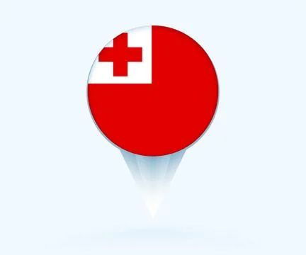 Map pointer with flag of Tonga. 스톡 일러스트