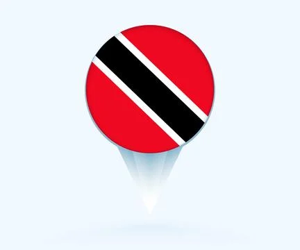 Map pointer with flag of Trinidad and Tobago. Stock Illustration