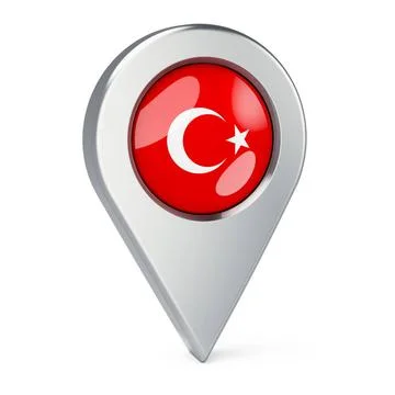 Map pointer with flag of Turkey, 3D rendering Map pointer with flag of Tur... 写真素材