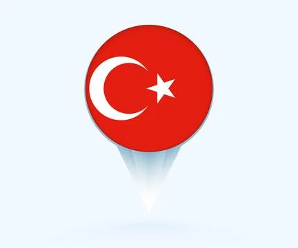 Map pointer with flag of Turkey. 스톡 일러스트
