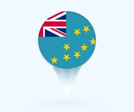 Map pointer with flag of Tuvalu. Stock Illustration