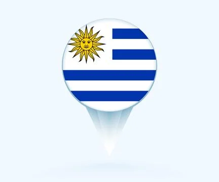 Map pointer with flag of Uruguay. Stock Illustration