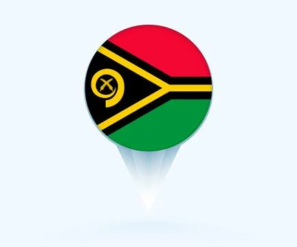 Map pointer with flag of Vanuatu. Stock Illustration