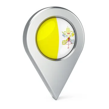 Map pointer with flag of Vatican, 3D rendering Illustrazione stock