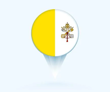 Map pointer with flag of Vatican City. Stock Illustration