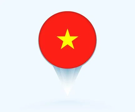 Map pointer with flag of Vietnam. Stock Illustration