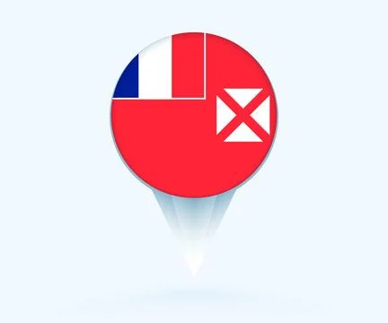 Map pointer with flag of Wallis and Futuna. 스톡 일러스트