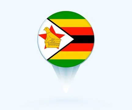Map pointer with flag of Zimbabwe. Stock Illustration