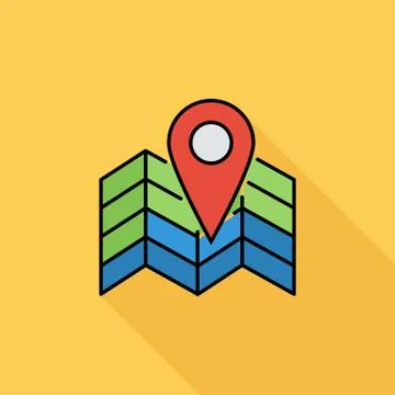 Map pointer flat icon Illustrazione stock