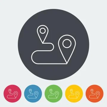 Map pointer flat icon Illustrazione stock