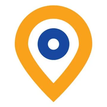 Map Pointer Flat Line Icon Stock Illustration